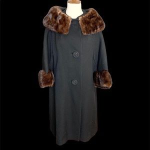 Vintage 50’s mink & wool swing coat, M
